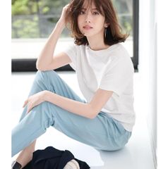 344h*美品 ビアズリー BEARDSLEY コットン チュール切替カットソー
