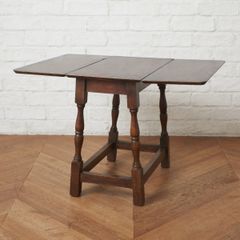 英国アンティーク木製ゲートレッグテーブル/ダイニング机バタフライ(94