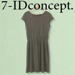 7-Idconcept. セブンアイディコンセプト ひざ丈ワンピース ワンピース ノースリーブ クルーネック シンプル おしゃれ レディース ベージュ 40 キュプラのサムネイル