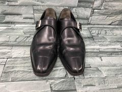 極美品 a.testoni テストーニ レザー ドレスシューズ シングルモンク