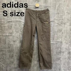 【U-282】adidas アディダス チノパン ワークパンツ ブラウン 茶 フェード 刺繍ロゴ ストレートパンツ Y2K USA古着 グランジ 雰囲気系 S相当のサムネイル