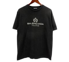 バレンシアガ 両面テープロゴ フェード加工 Tシャツ サイズ3 ブラック 