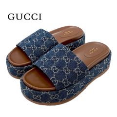 値下げ‼️【美品】GUCCI GGパターン スライド 厚底サンダル - メルカリ