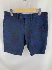 未使用品 セオリー 麻混 ボタニカル 花柄 ショートパンツ ネイビー 28