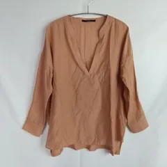 M1-03260【Women】Munic (ミューニック) ブラウス 長袖 (XLサイズ相当) / ピンクベージュ HT-夏のサムネイル
