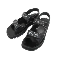 【ほぼ未使用 メンズ42】CELINE セリーヌ《Bulky バルキー》ストラップ レザー サンダル 27cm 黒 スタッズ ロゴ 47788のサムネイル