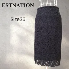 ESTNATION エストネーション ケミカルレースタイトスカート 36 ブラックのサムネイル