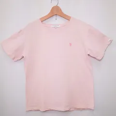 U.S. POLO ASSN ユーエスポロアッスン トップス 半袖 Tシャツ ワンポイント刺繍 クルーネック ベーシック ピンク Lサイズ ◎、□〇
