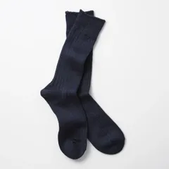 新品未使用 RoToTo（ロトト）リネンコットン リブクルーソックス LINEN COTTON RIBBED CREW SOCKS NAVY L(27-29cm) R1461 管理番号：1019A-817のサムネイル