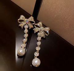 JILLSTUART K10 リボン パール 眞珠 ピアス 10金 (2) - メルカリ