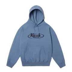 KIRSH キルシー スポーツ サークルカード サクカ ロゴ WHO フーディー ライト ブルー フーディー Tシャツ 新品のサムネイル