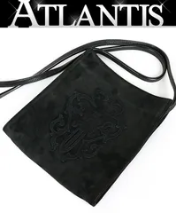 CHROME HEARTS 銀座店 クロムハーツ 新品 スクエアポケット ヴァインダガー ショルダーバッグ スエード レザー メンズ SV925 黒 101991のサムネイル