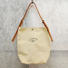 LE MARCHE DE VIMPETS PARIS ルマルシェドヴィムペッツ キャンバス ショルダーバッグ レザー カジュアル シンプル アイボリー ◎_〇◇☆のサムネイル