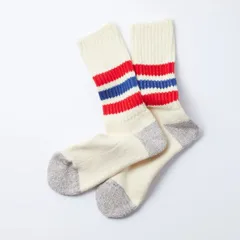 新品未使用 RoToTo（ロトト）コースリブ オールドスクール クルーソックス COARSE RIBBED OLDSCHOOL CREW SOCKS L(27-29cm) CHILI RED / BLUE R1255 管理番号：1129A-696のサムネイル