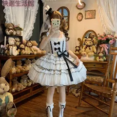 新品 未使用 レディース ゴスロリ ロリータ ドット柄 ロリータ JSK 波点ロリータJSK コスプレドレス 蓬蓬スカート かわいい スクエアネック ハロウィン 仮装 甘ロリ フリル レース 可愛い ワンピース 白 ピンク 黒 フェアリー パーティー 学園祭