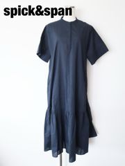 美品】Spick & Span ドビークロスサックドレス ギャザー キーネック