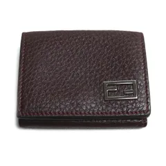 FENDI フェンディ FFロゴ コンパクトウォレット 三つ折り財布 ボルドー 7M0280 レディース 中古 美品