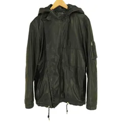 ディーゼル DIESEL カウレザー 比翼 ダブルジップ フーデッド ジャケット メンズ EUR：50 