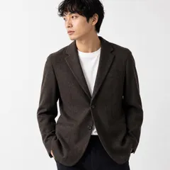 メンズ テーラードジャケット ダークブラウン UNIQLO風