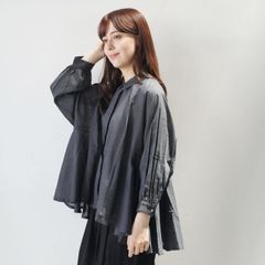 25SS ドゥロワー バックフリル 半袖ブラウス ネイビー - メルカリ