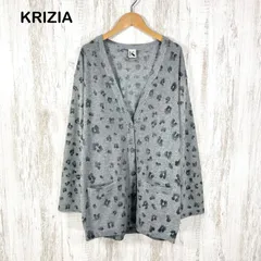KRIZIA クリッツァ レオパード ウール ロングカーディガン グレーのサムネイル