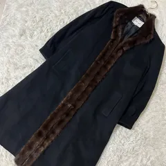 OLeART ファー付きコート ブラック 13号 高級感 華やか 大人 キレイめのサムネイル