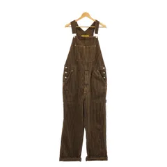 【中古】LEVI'S Red ストライプ オーバーオール サイズL 茶 リーバイス[91]