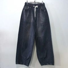 US アス 三軒茶屋 イージーパンツ フェイクヴィンテージ ブラック