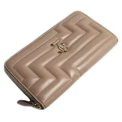 JIMMY CHOO ジミーチュウ PIPPA ピッパ JCロゴ 長財布 ラウンドファスナー ピンクベージュ レディース 中古 美品のサムネイル