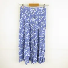 タルボット TALBOTS スカート ミディ丈 フレア 花柄 紫 4P *T207のサムネイル