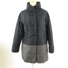 ショコラフィネローブ chocol raffine robe 中綿コート 長袖 ハーフ丈 紺 M *T387のサムネイル