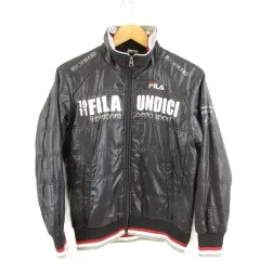 フィラ FILA 中綿ジャケット ブルゾン ジップアップ 長袖 プリント S *A236