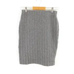 バイ マレーネ ビルガー BY MALENE BIRGER タイトスカート ニット ひざ丈 ストライプ グレー XS *T499のサムネイル