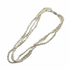 ノーブランド品 ネックレス アクセサリー Silver-925 バロック パール 真珠 白 ホワイト ■GY11 /MQ