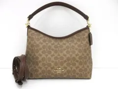 コーチ COACH ローレル ショルダーバッグ CV975 ブラウン系 シグネチャー キャンバス 2way かばん ☆AA★