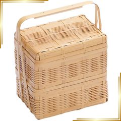 松田由紀 角物 蓋付き 竹かご 竹籠　バスケット 松田由紀 角物 蓋付き 竹かご 竹籠 バスケット - メルカリ