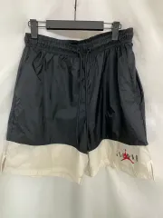 ジョーダン ウーブン メッシュ ショーツ ハーフパンツ ブラック アイボリー バイカラー L