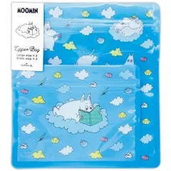 【メール便】ムーミン 小分けビニール袋 ジッパーバッグ 大1柄3枚 小1柄3枚 Moomin valley’s day ブルー 北欧 日本ホールマーク 小物入れ おすそ分け袋 保存用 キャラクター グッズ 