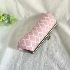 さくら色モロッカン柄のがま口メガネ・ペンケース　ハンドメイドのサムネイル