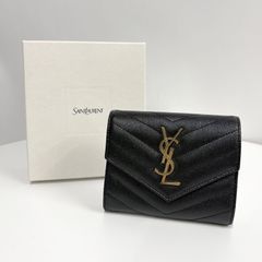 未使用級✨サンローラン YSL金具 アップタウン 二つ折り財布 クロコ型