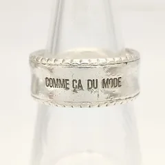 【美品】COMME CA DU MODE charite コムサデモード シャリテ　ロゴワイドリング　SILVER　シルバー925　12号　7.5gのサムネイル