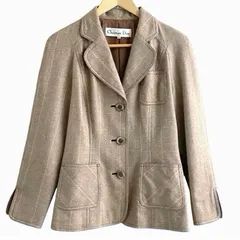 ヴィンテージ  Christian Dior クリスチャンディオール  エルボーパッチ テーラードジャケット チェック レディース Mのサムネイル