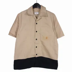 アミ アレクサンドル マテュッシ ami alexandre mattiussi コットンツイル バイカラー 半袖 シャツ 39 ベージュ ネイビー E18C200.407のサムネイル