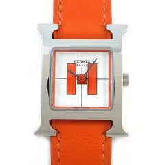 エルメス HERMES 腕時計 Hウォッチ 銀座OPEN記念モデル HH1.210/HH1210832 ホワイト文字盤 SS オレンジ 牛革ベルト クオーツアナログ 【箱・保付き】 【中古】のサムネイル