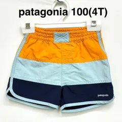 【パタゴニア Patagonia】キッズ 水着 ボートショーツ スイムウェア 100 (4T) オレンジ×ブルー×ネイビー