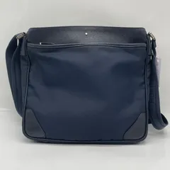 BN8895□モンブラン Montblanc ネイビー ショルダーバッグ ナイロン×レザー ファスナー開閉のサムネイル