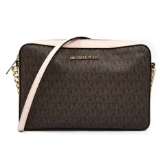 Michael Kors マイケルコース JET SET ITEM EW クロスボディ ラージ ショルダーバッグ ブラウン ピンク 35F8GTTC3B アウトレット レディース 中古