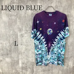 LIQUID BLUE リキッドブルー タイダイ Tシャツ L 宇宙 スペース ネイチャー 両面プリント 総柄 半袖 カットソー USA製 ビンテージ 古着 メンズ レディース 派手のサムネイル