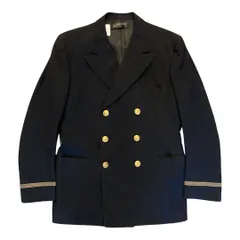 40s US NAVY saks fifth avenue navy blazer / 40年代製 アメリカ海軍 紺ブレザー 金ボタン　【F450】のサムネイル