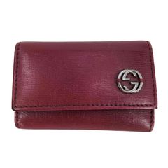 GUCCI グッチ 6連 キーケース インターロッキング GG シマ レザー